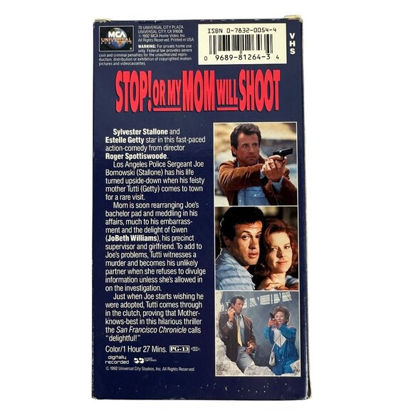 Stop! Or My Mom Will Shoot VHS Sylvester Stallone 1992 Action Comedy PG-13 - Picture 2 of 8